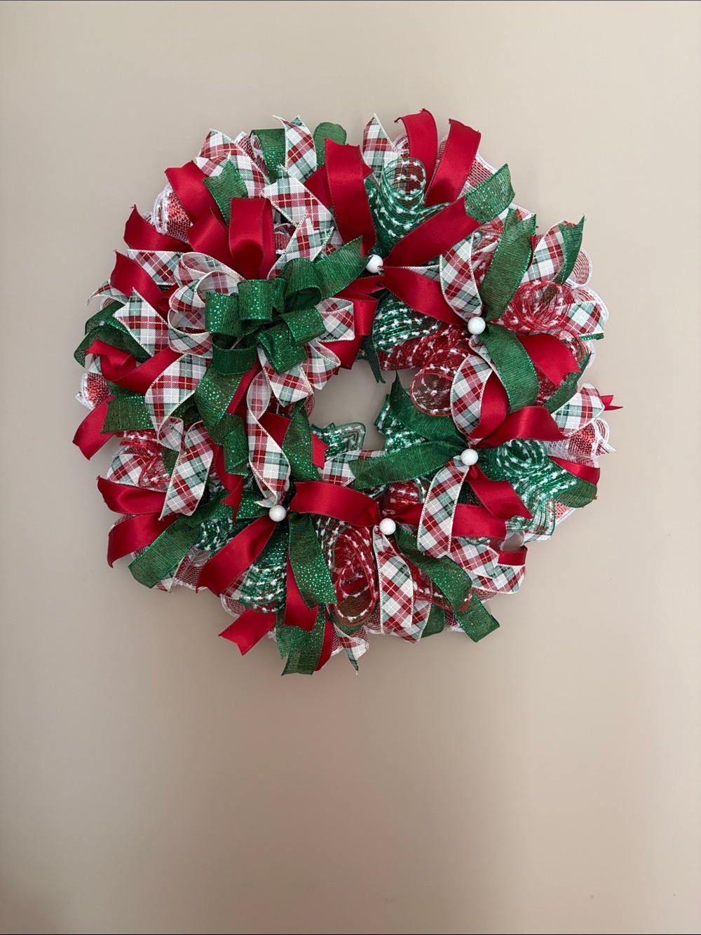 Holiday Red & Green Decorative Wreath